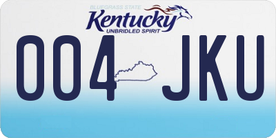 KY license plate 004JKU