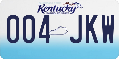 KY license plate 004JKW