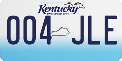 KY license plate 004JLE
