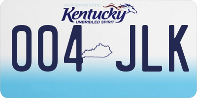 KY license plate 004JLK