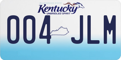 KY license plate 004JLM