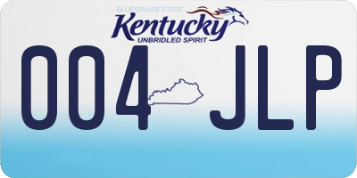 KY license plate 004JLP