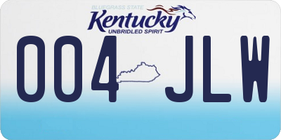 KY license plate 004JLW