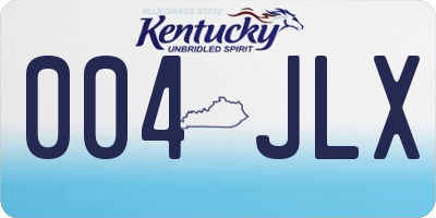 KY license plate 004JLX