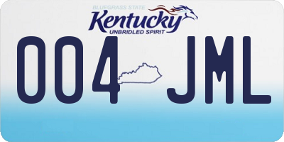 KY license plate 004JML