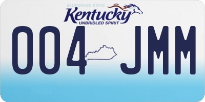 KY license plate 004JMM