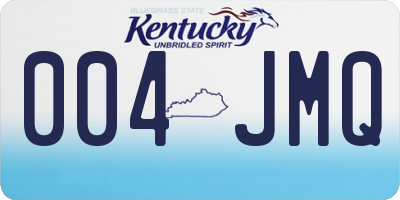 KY license plate 004JMQ