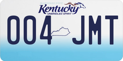 KY license plate 004JMT