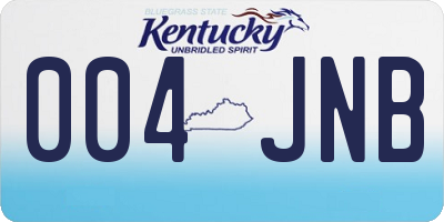 KY license plate 004JNB