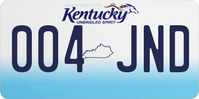 KY license plate 004JND