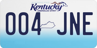 KY license plate 004JNE