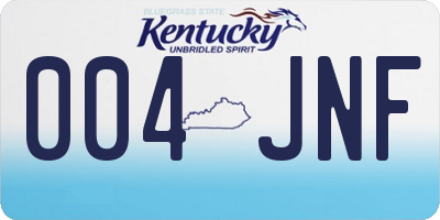 KY license plate 004JNF
