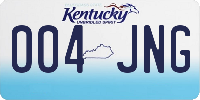KY license plate 004JNG