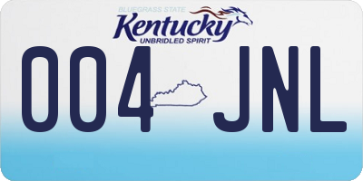 KY license plate 004JNL