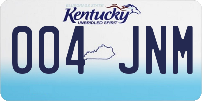 KY license plate 004JNM