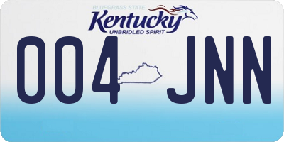 KY license plate 004JNN
