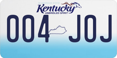 KY license plate 004JOJ