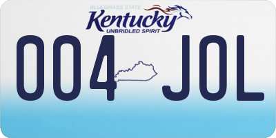 KY license plate 004JOL