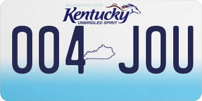 KY license plate 004JOU