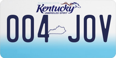 KY license plate 004JOV