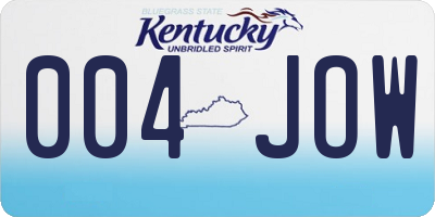KY license plate 004JOW