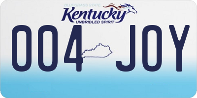 KY license plate 004JOY