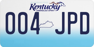 KY license plate 004JPD