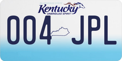 KY license plate 004JPL