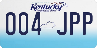 KY license plate 004JPP