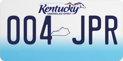 KY license plate 004JPR