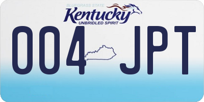KY license plate 004JPT