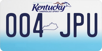 KY license plate 004JPU