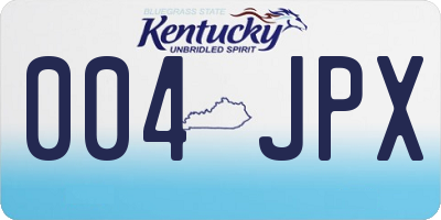 KY license plate 004JPX