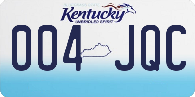 KY license plate 004JQC