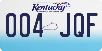 KY license plate 004JQF