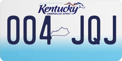KY license plate 004JQJ