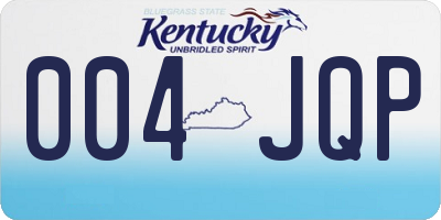 KY license plate 004JQP