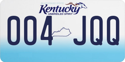 KY license plate 004JQQ