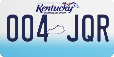 KY license plate 004JQR