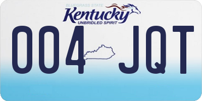 KY license plate 004JQT