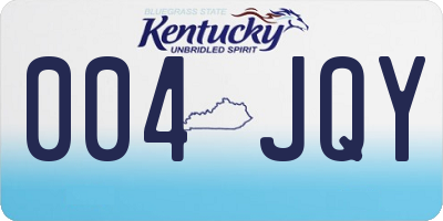 KY license plate 004JQY