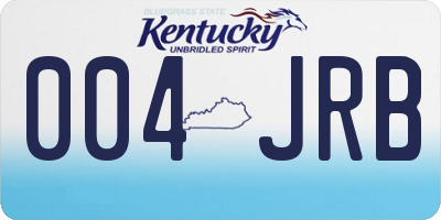 KY license plate 004JRB