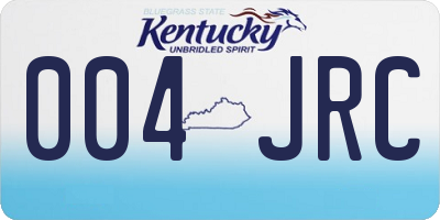 KY license plate 004JRC