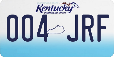 KY license plate 004JRF