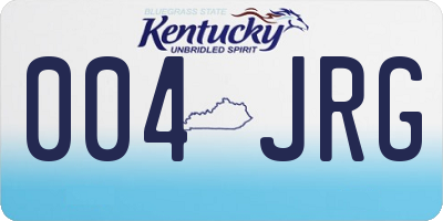 KY license plate 004JRG