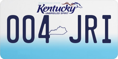 KY license plate 004JRI