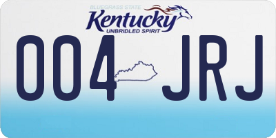 KY license plate 004JRJ