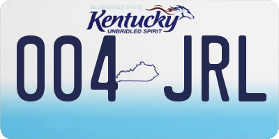 KY license plate 004JRL