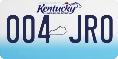KY license plate 004JRO