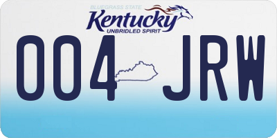 KY license plate 004JRW